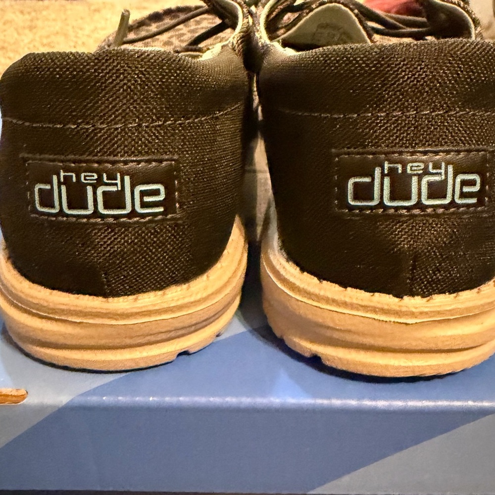 Hey Dude Wendy Sox Brown Leopard Casual Shoes - Picture 4 of 5